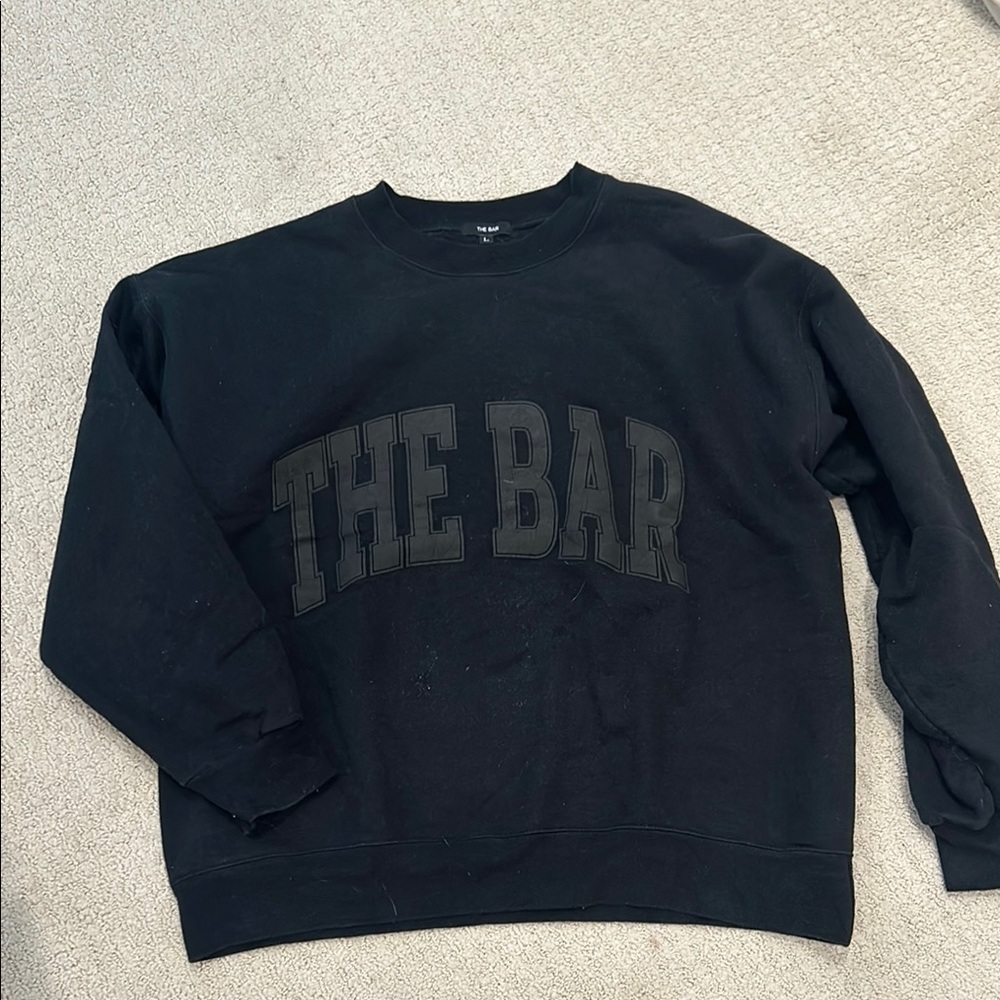 The Bar Black Crewneck Sweater